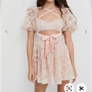 Pink frilly dress for love and lemons Meredith dress